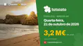 Totoloto de quarta-feira, 21 de outubro de 2026: jackpot de 3,2 M€, sorteio às 20:00