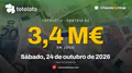 Totoloto acumula 3,4 milhões de euros para o sorteio deste sábado