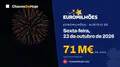 Euromilhões de sexta-feira, 23 de outubro de 2026: jackpot de 71 M€, sorteio às 20:00