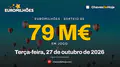 Euromilhões: 79 milhões de euros em jogo no sorteio de terça-feira