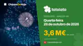 Totoloto de quarta-feira, 28 de outubro de 2026: jackpot de 3,6 M€, sorteio às 20:00